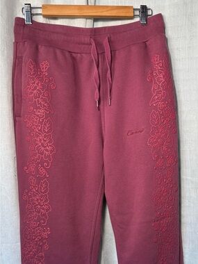 Carré Botanical Oversized Sweatpants in Port (Mauve/Berry Red Size L
